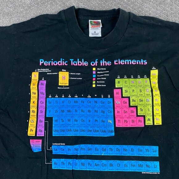 Vintage Periodic Table Of The Elements T Shirt Men's Large Fits like Medium - Picture 2 of 7